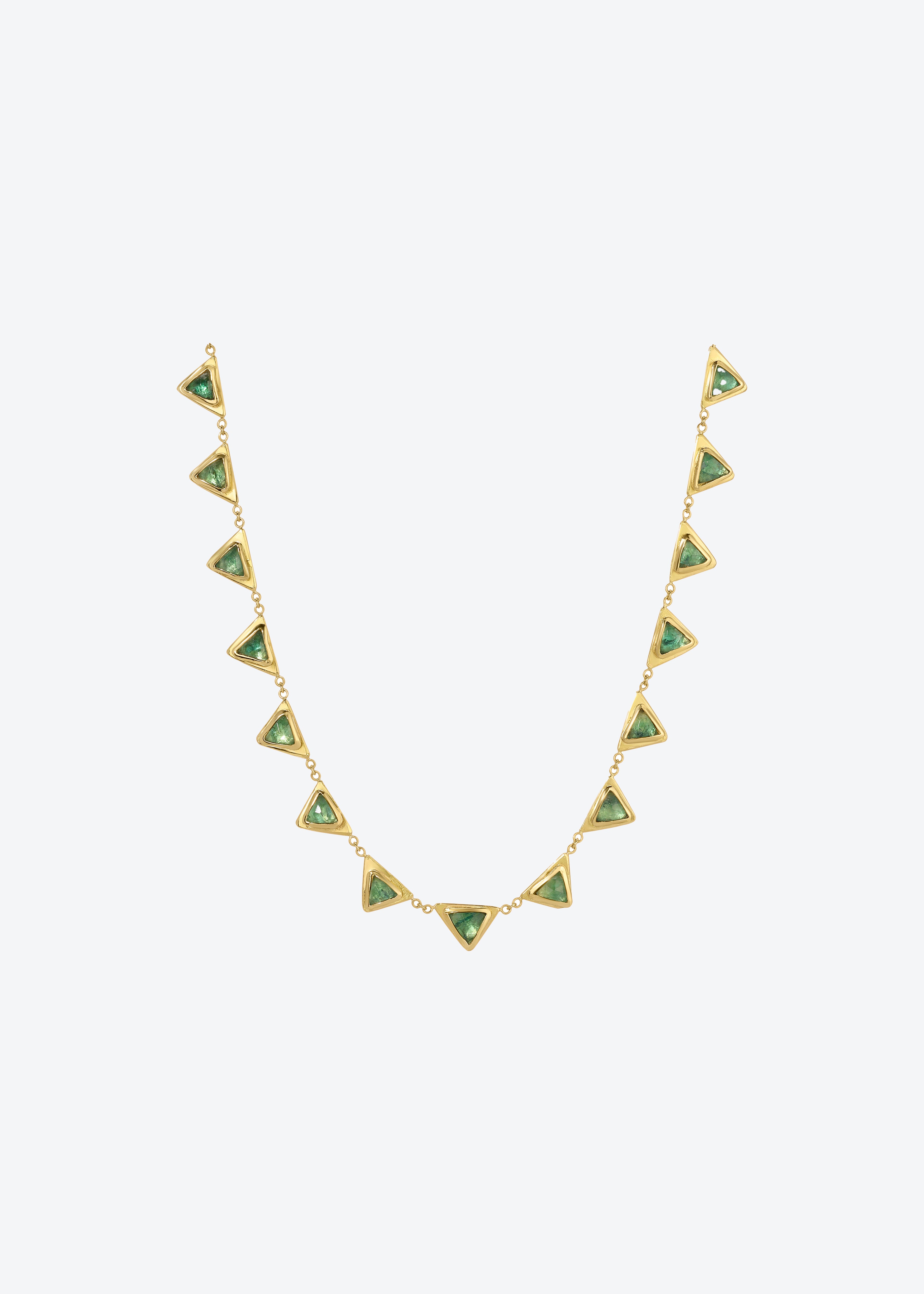 Emerald Gold Tennis Necklace • Minimalist Jewelry • Christina Magdolna