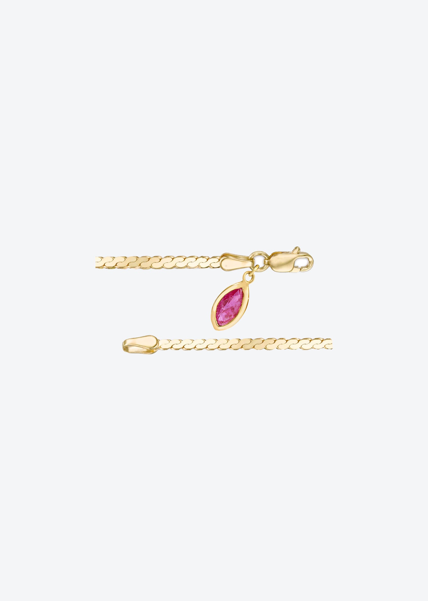 Serpentine Chain with Ruby Droplet