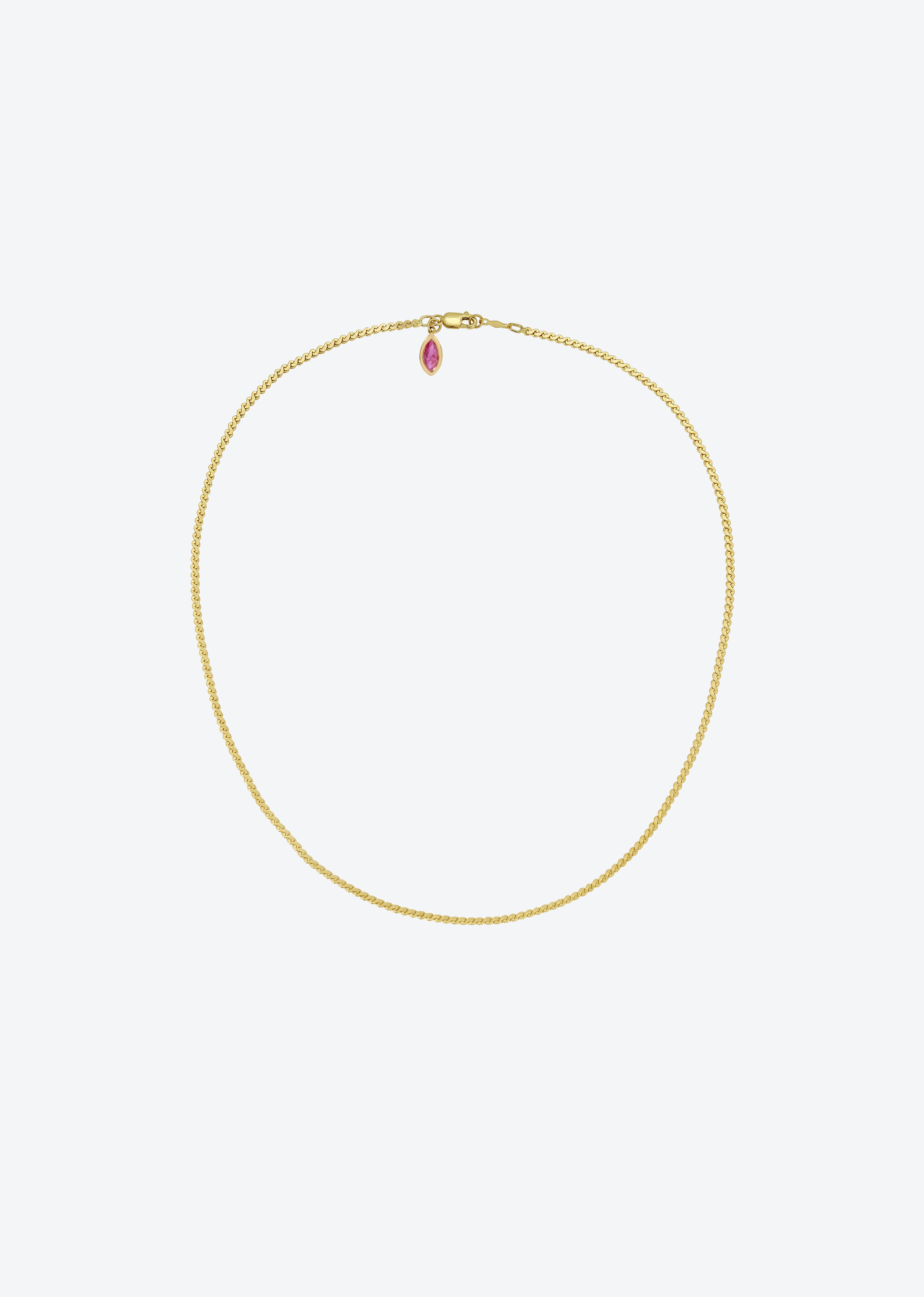 Serpentine Chain with Ruby 14k Solid Gold | Christina Magdolna