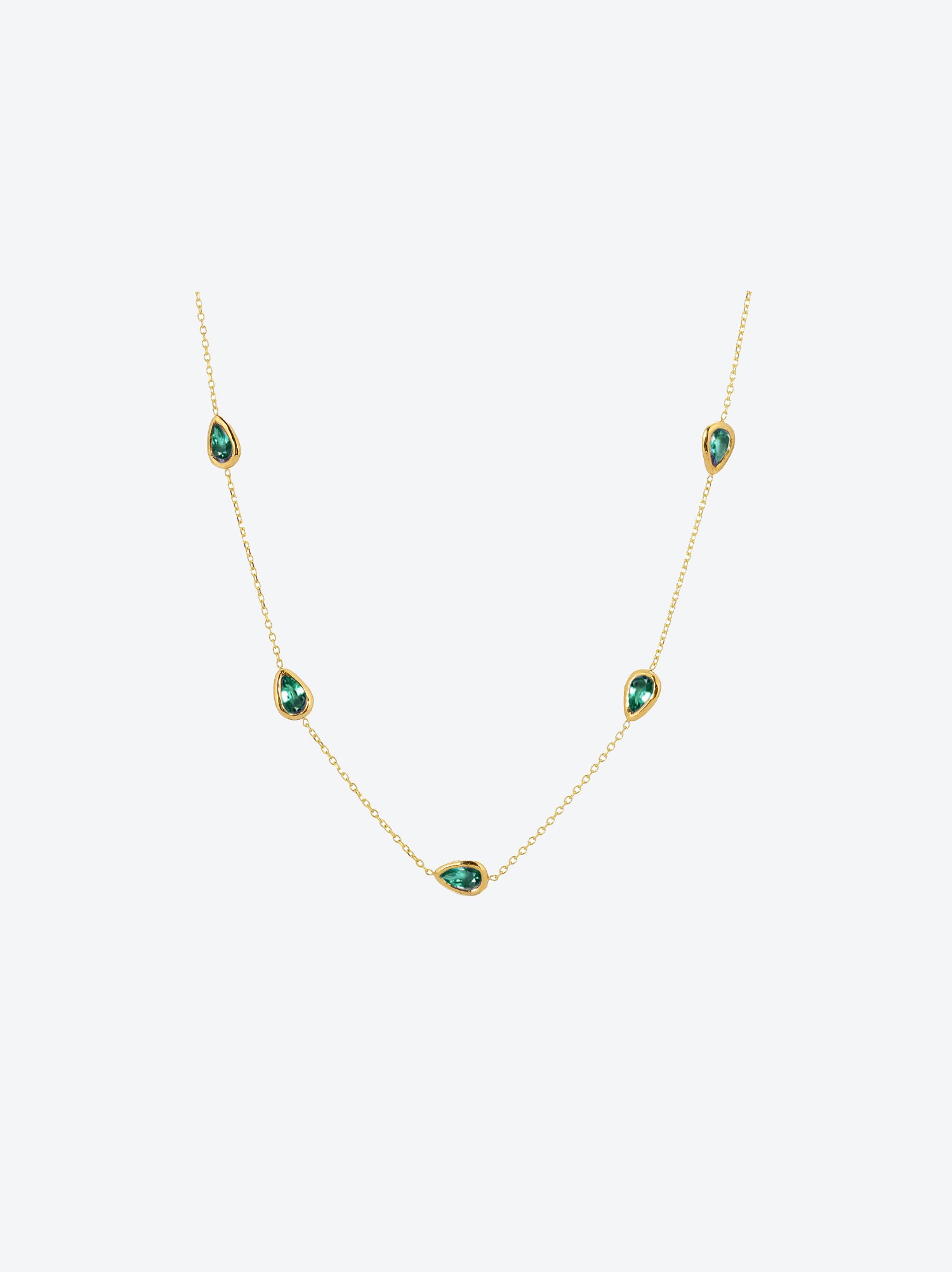 Emerald Station Necklace