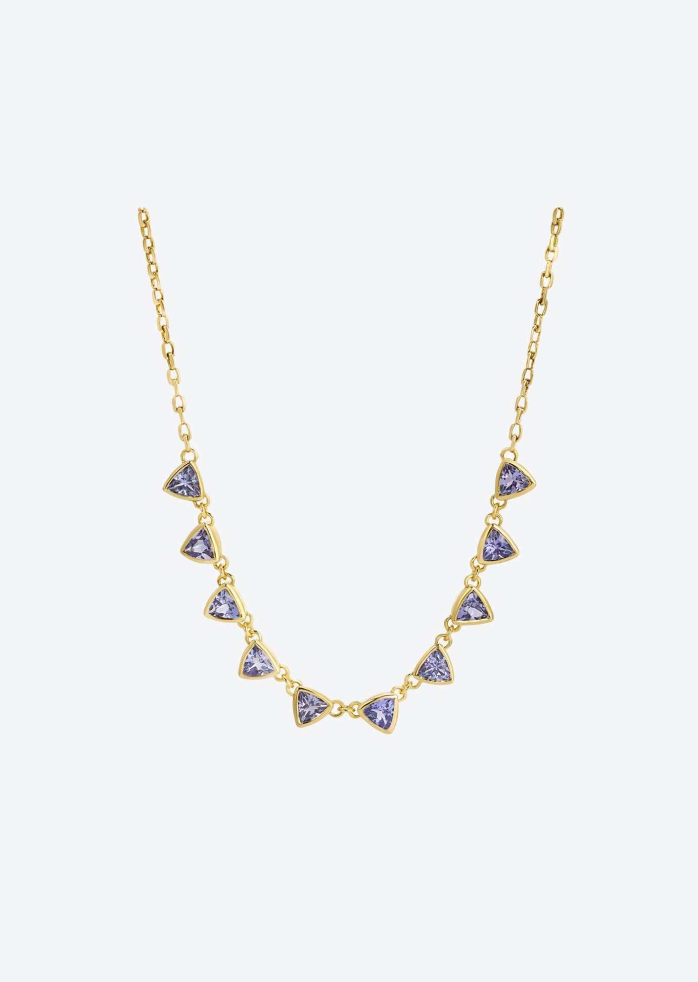 Dainty 16-18 inch tanzanite necklace with purple gemstones