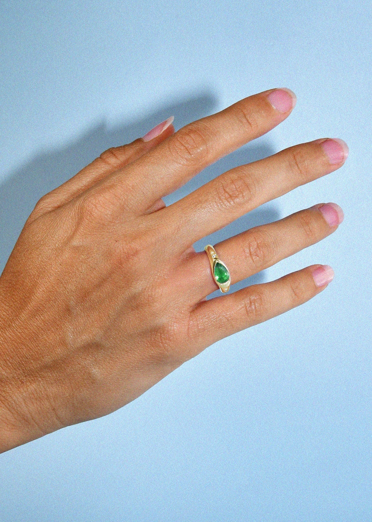 Shooting Star Emerald Ring