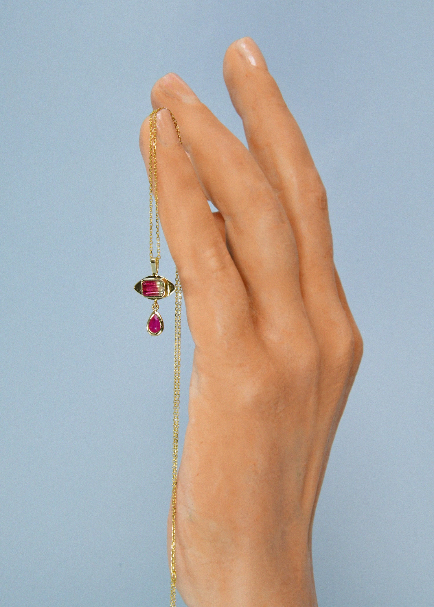 Tiny Eye Necklace in Watermelon