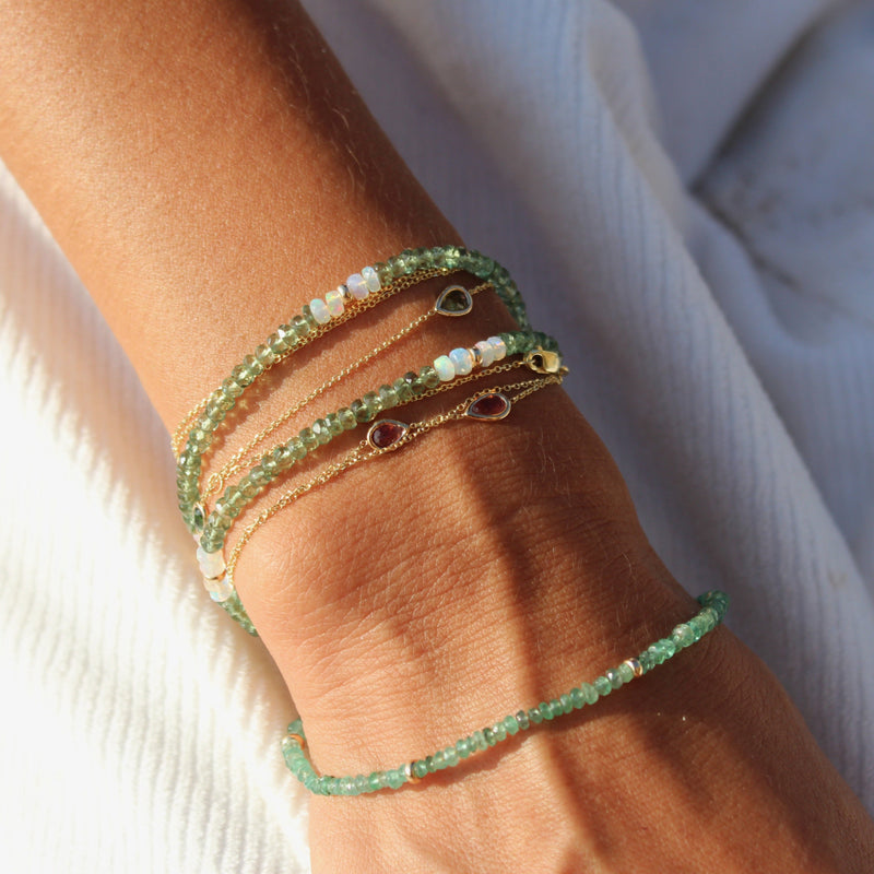 green tourmaline beaded bracelet