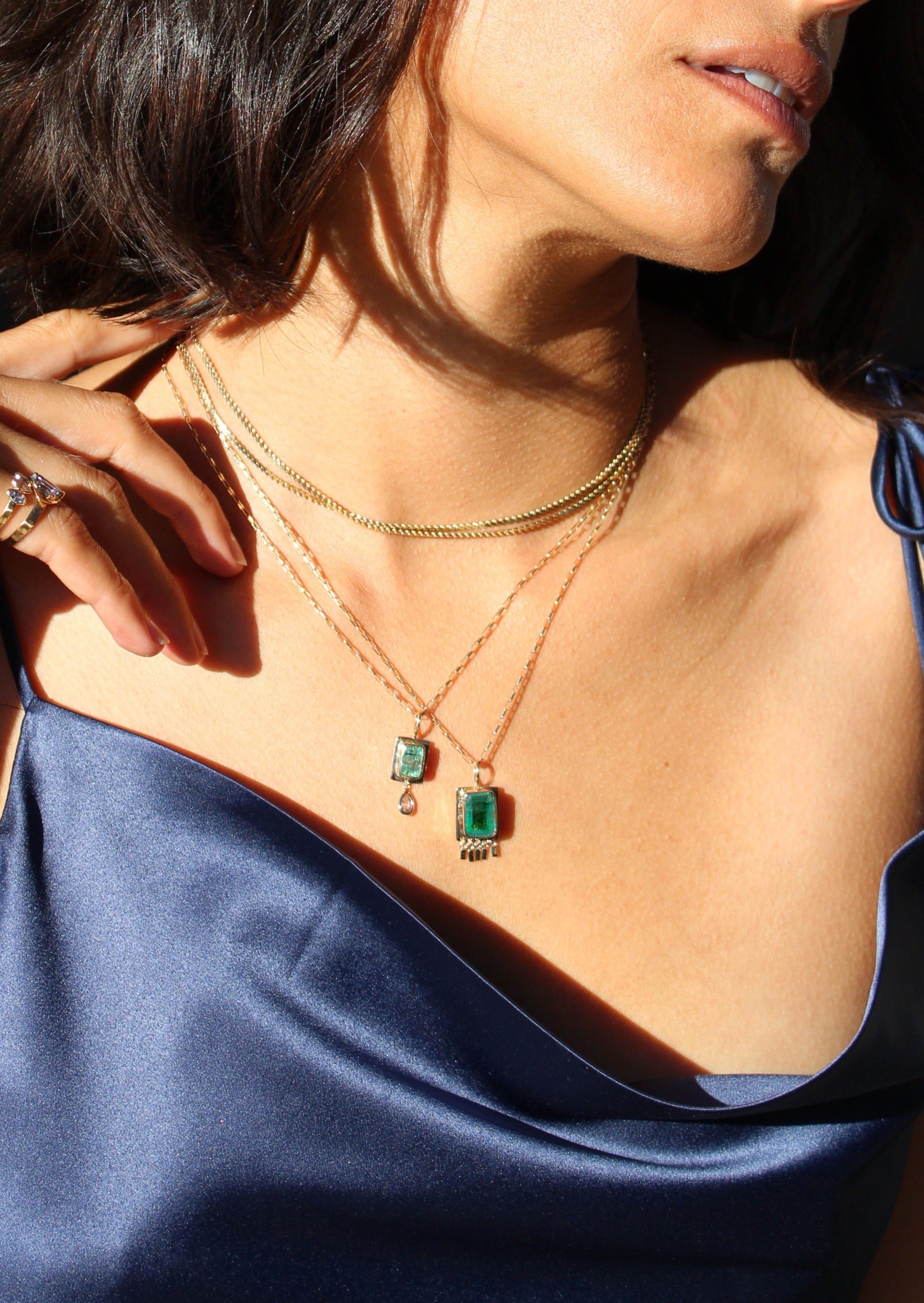 Emerald and Gold Pendant | Christina Magdolna