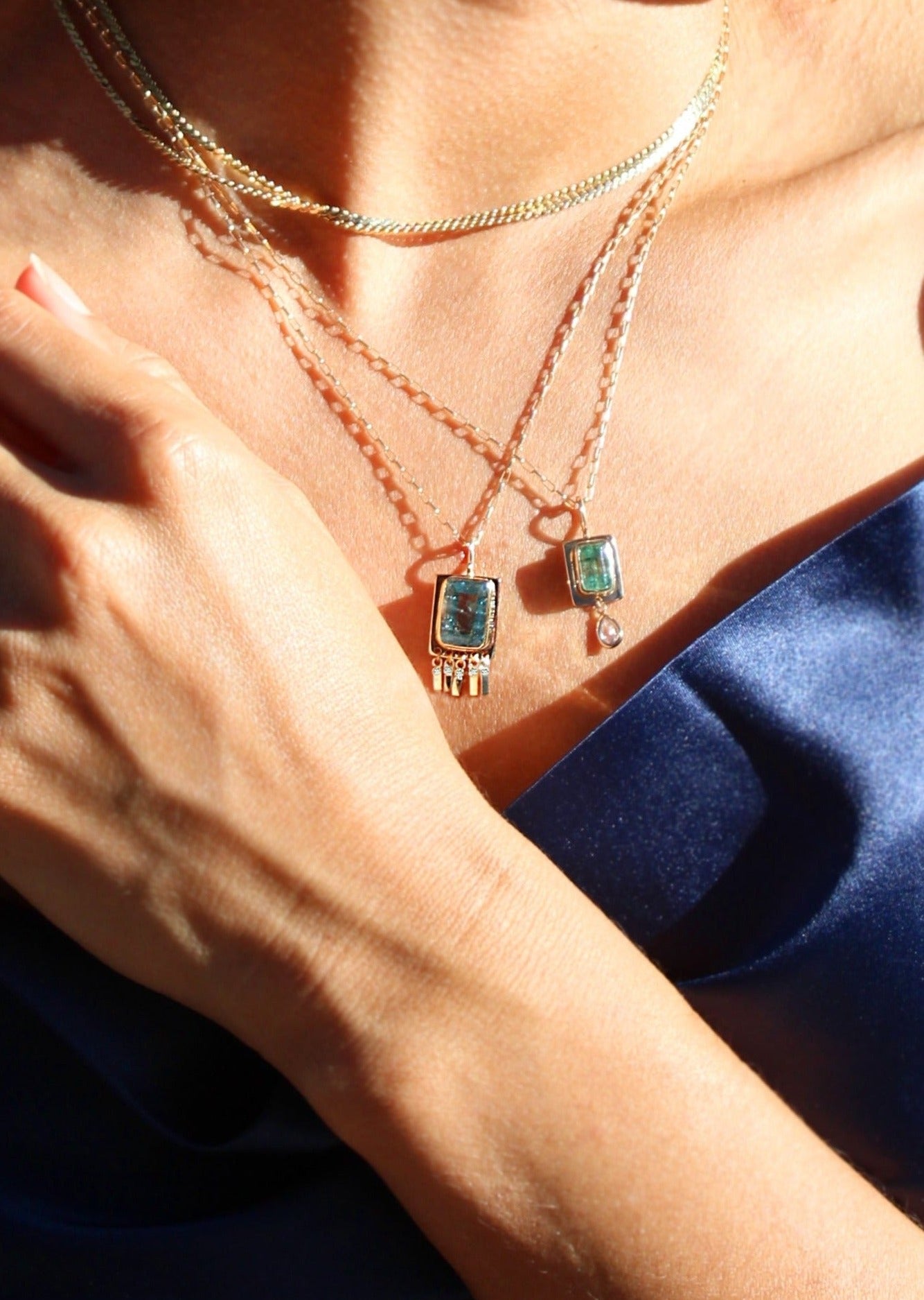 Blue tourmaline pendant | Christina Magdolna