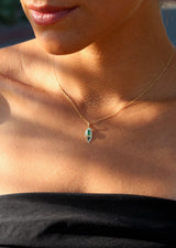 Tiny Emerald Hand Necklace