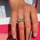 Eye Ring in Green Tourmaline