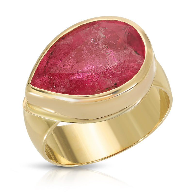 ring with large pink tourmaline