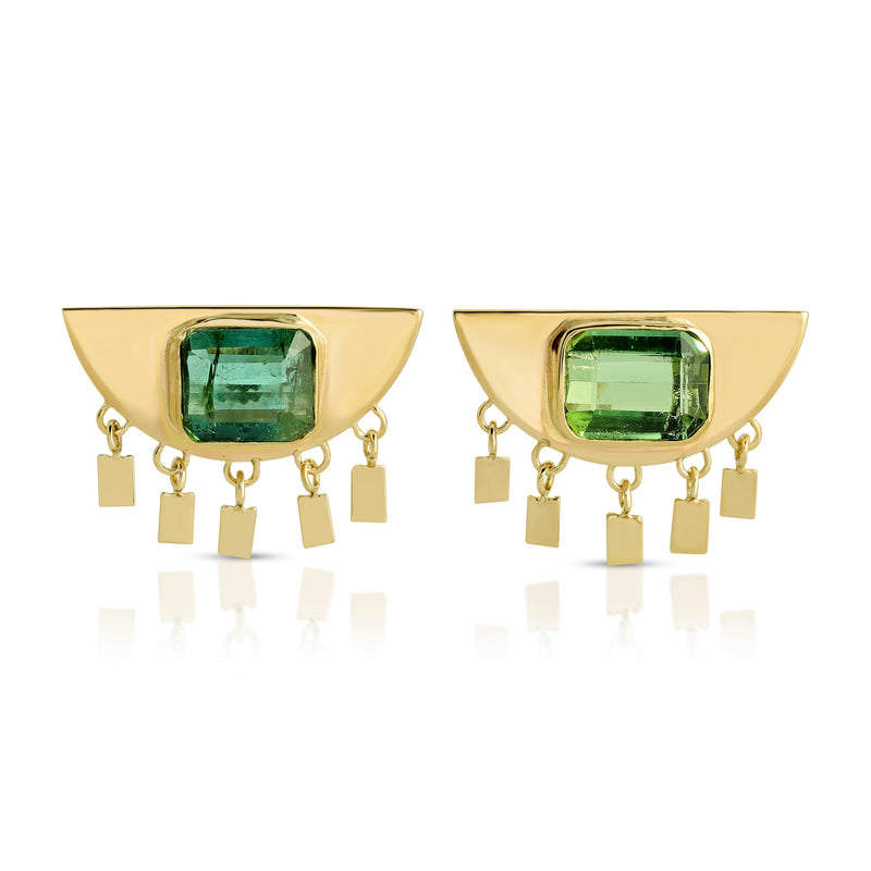 amazonia earrings in green tourmaline